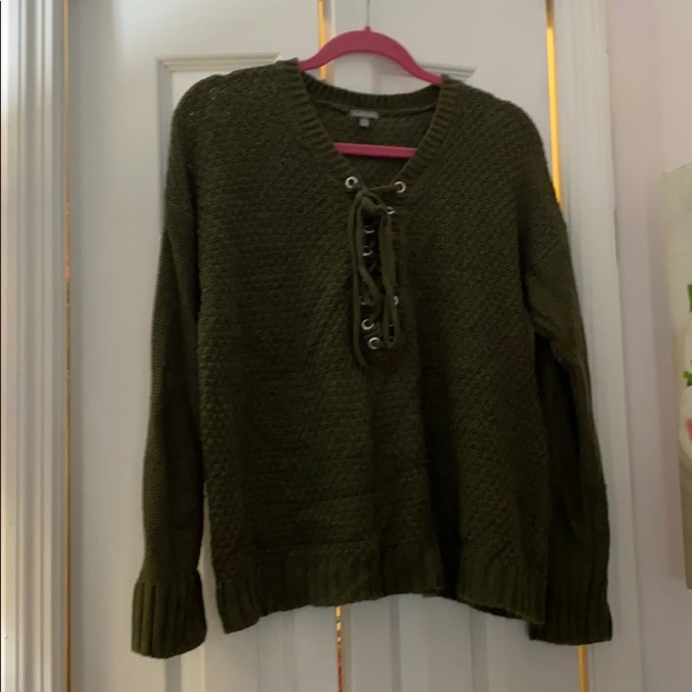 Charlotte Russe Lace Up Sweater